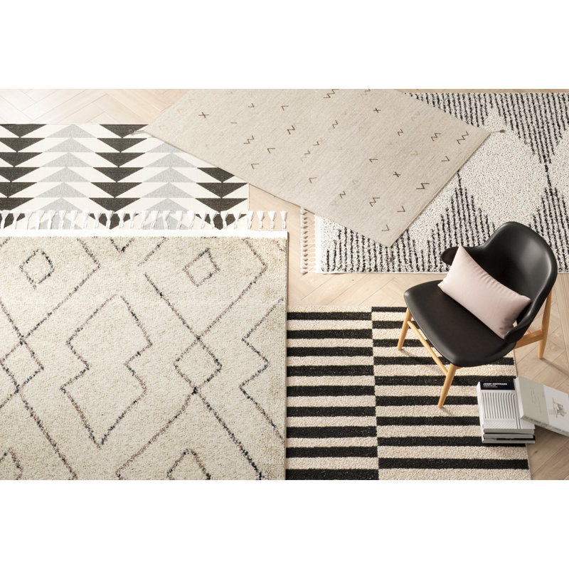 AllModern Marta Black/OffWhite Area Rug & Reviews